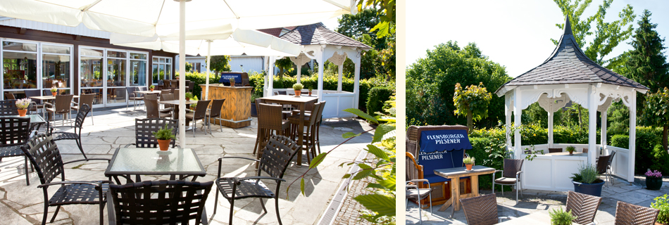 Unsere große Terrasse mit angeschlossenem Saal